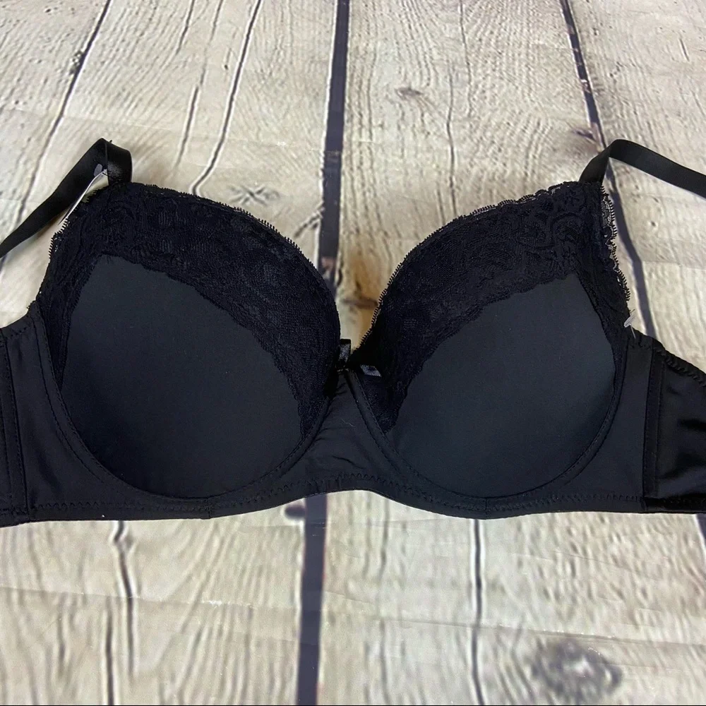 4/$25 Delta Burke black bra 2644-36 38DD NWT